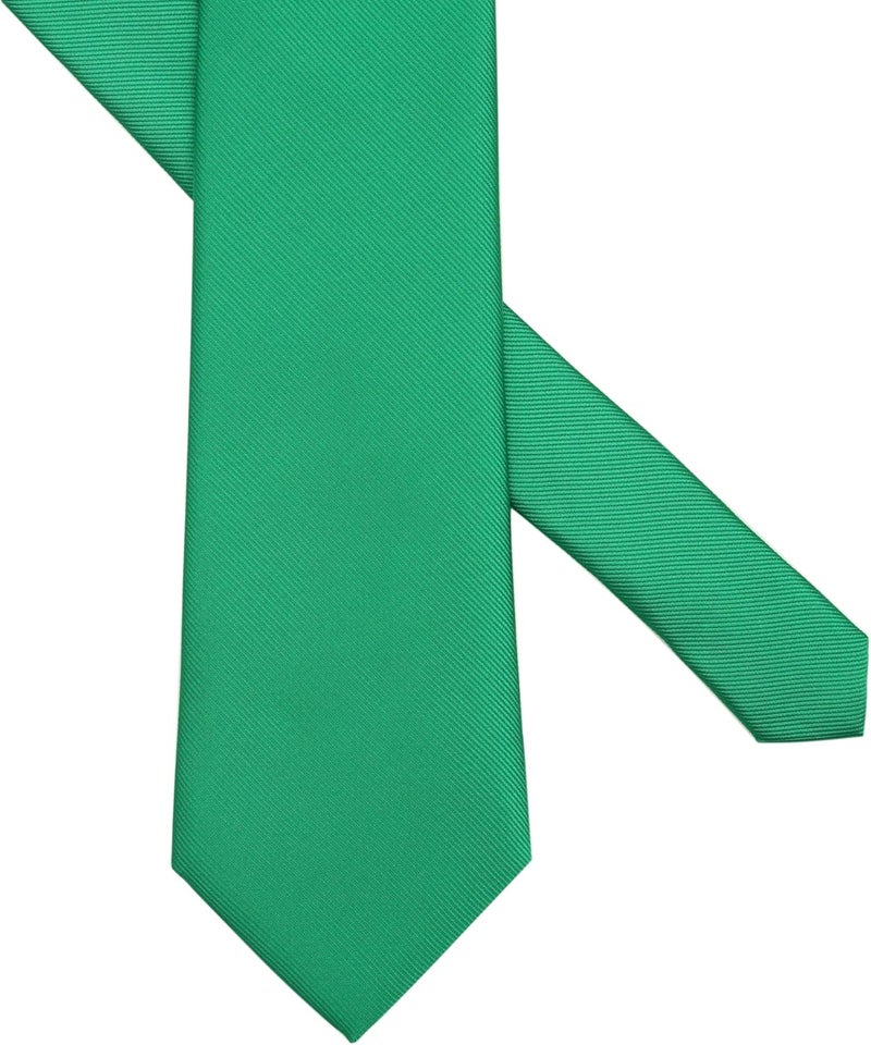 ZENXUS Regular Tie and Pocket Square for Men, Solid Color Necktie Set, 3.2 inch Standard Width - Image 5
